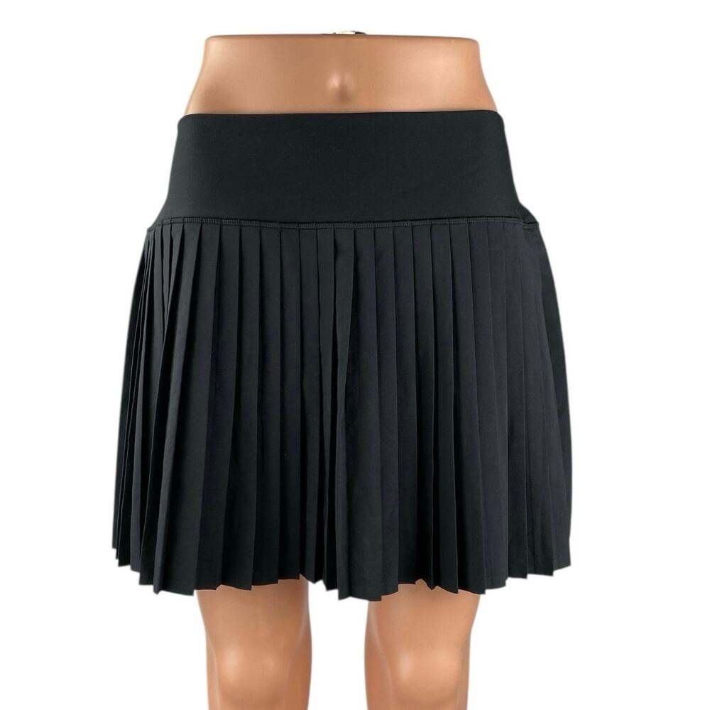 YPB Black Pleated Casual Activewear Mini Skater Tennis Flare A-Line Skirt Size L